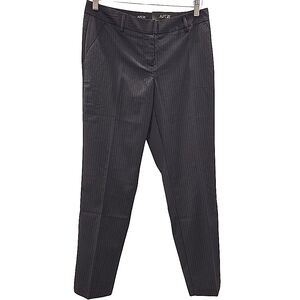 Apt. 9 Modern Fit Slim Straight Ankle Pant Women's Mid Rise Slacks Navy Stripe 4